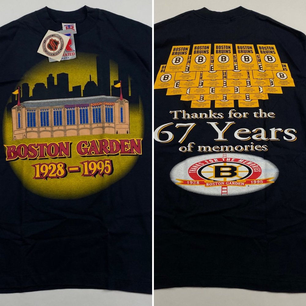 Vintage 90s NWT Boston Garden Boston Bruins T Shirt Mens Large Single Stitch USA